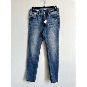 Vigoss Ace skinny High Rise Button-Fly Jeans with raw Hem Size 25 NWT